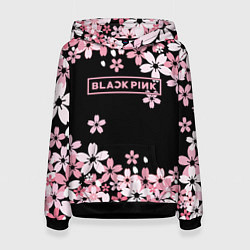 Толстовка-худи женская Black Pink: Pink Sakura, цвет: 3D-черный