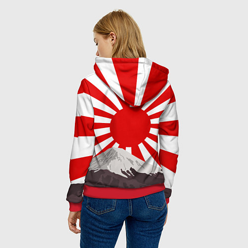 Женская толстовка Japanese Godzilla / 3D-Красный – фото 4