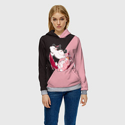 Толстовка-худи женская MONOKUMA X MONOMI, цвет: 3D-меланж — фото 2