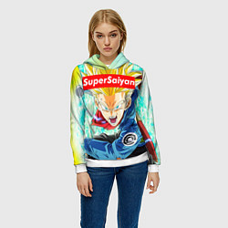 Толстовка-худи женская DBZ: Super Saiyan, цвет: 3D-белый — фото 2