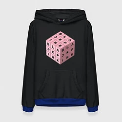 Толстовка-худи женская Black Pink Cube, цвет: 3D-синий