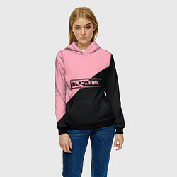 Толстовка-худи женская Black Pink, цвет: 3D-черный — фото 2