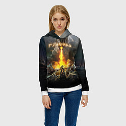 Толстовка-худи женская TES: Dragon Flame, цвет: 3D-белый — фото 2