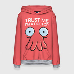 Толстовка-худи женская Trust Me I'm a Doctor, цвет: 3D-меланж