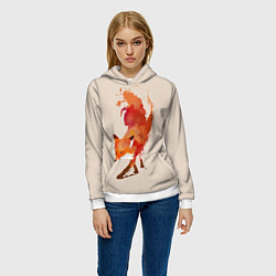 Толстовка-худи женская Paint Fox, цвет: 3D-белый — фото 2