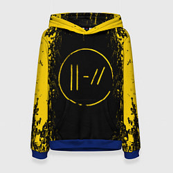 Толстовка-худи женская 21 Pilots: Yellow & Black, цвет: 3D-синий