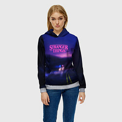 Толстовка-худи женская Stranger Things: Neon Road, цвет: 3D-меланж — фото 2
