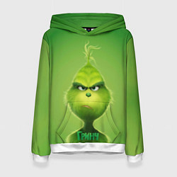 Толстовка-худи женская Гринч, цвет: 3D-белый