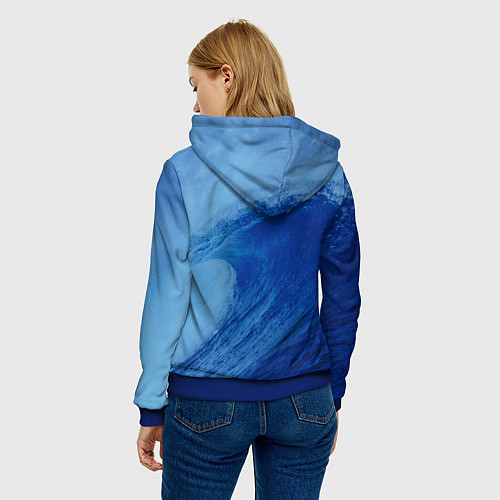 Женская толстовка Вода: водород - парные / 3D-Синий – фото 4