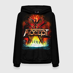 Толстовка-худи женская Accept: Flame Eagle, цвет: 3D-черный