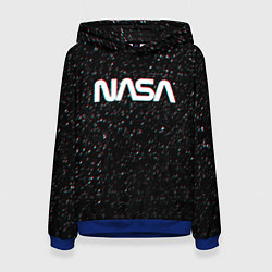 Толстовка-худи женская NASA: Space Glitch, цвет: 3D-синий
