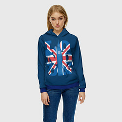 Толстовка-худи женская London: Great Britain, цвет: 3D-синий — фото 2