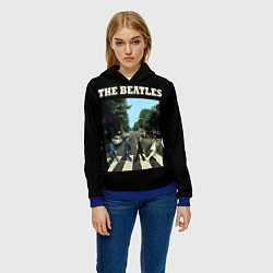Толстовка-худи женская The Beatles: Abbey Road, цвет: 3D-синий — фото 2