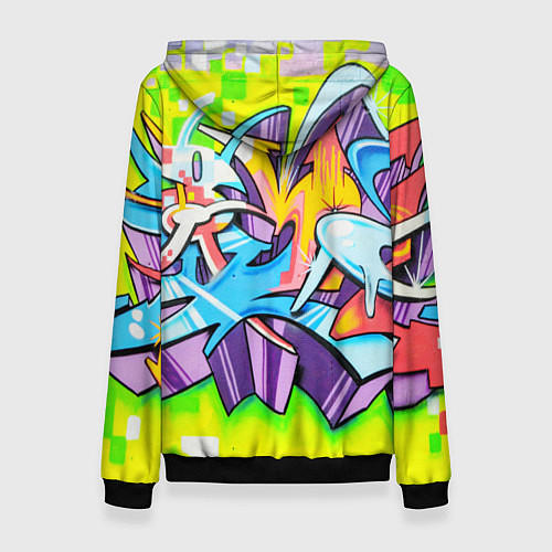 Женская толстовка Неоновая кислота / 3D-Черный – фото 2
