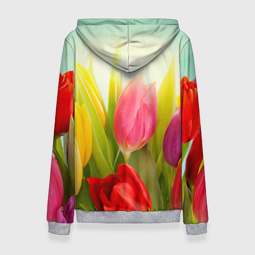 Женская толстовка Цветущие тюльпаны / 3D-Меланж – фото 2