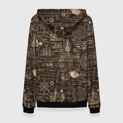 Женская толстовка Старая рукопись путешественника / 3D-Черный – фото 2