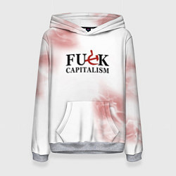 Толстовка-худи женская Не люблю капитализм!, цвет: 3D-меланж