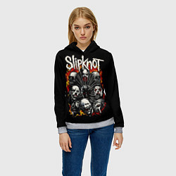 Толстовка-худи женская Slipknot: Faces, цвет: 3D-меланж — фото 2