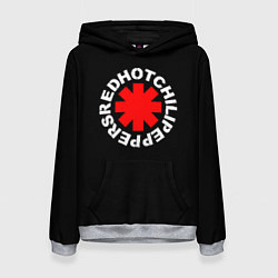 Толстовка-худи женская Red Hot chili peppers logo on black, цвет: 3D-меланж