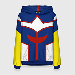 Толстовка-худи женская ALL MIGHT MY HERO ACADEMIA MHA МОЯ ГЕРОЙСКАЯ АКАДЕ, цвет: 3D-синий