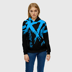 Толстовка-худи женская Сектор Газа, цвет: 3D-черный — фото 2