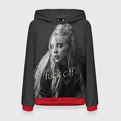 Толстовка-худи женская Billie Eilish fak off, цвет: 3D-красный