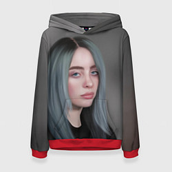 Толстовка-худи женская Billie Eilish: Ocean Eyes, цвет: 3D-красный