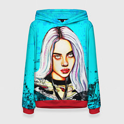 Толстовка-худи женская BILLIE EILISH: Fan Art, цвет: 3D-красный