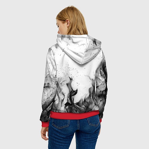 Женская толстовка ЧЁРНЫЙ КЛЕВЕР / 3D-Красный – фото 4