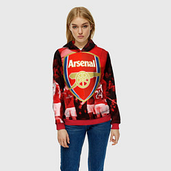 Толстовка-худи женская Arsenal, цвет: 3D-красный — фото 2