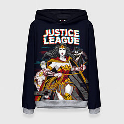Толстовка-худи женская Justice League, цвет: 3D-меланж