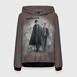 Толстовка-худи женская Sherlock, цвет: 3D-черный