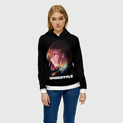 Толстовка-худи женская UNDERTALE, цвет: 3D-белый — фото 2