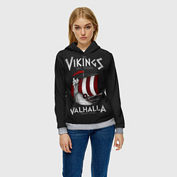 Толстовка-худи женская Vikings Valhalla, цвет: 3D-меланж — фото 2
