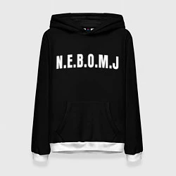 Толстовка-худи женская NEBOMJ Black, цвет: 3D-белый