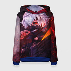 Толстовка-худи женская Токийский Гуль, цвет: 3D-синий