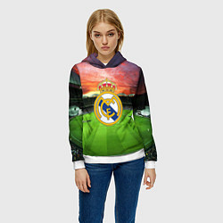 Толстовка-худи женская FC Real Madrid, цвет: 3D-белый — фото 2