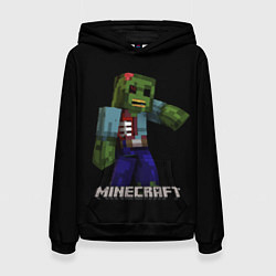 Толстовка-худи женская MINECRAFT ЗОМБИ, цвет: 3D-черный