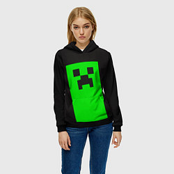 Толстовка-худи женская MINECRAFT карбон, цвет: 3D-черный — фото 2