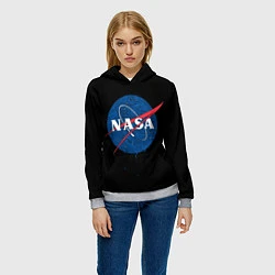 Толстовка-худи женская NASA Краски, цвет: 3D-меланж — фото 2