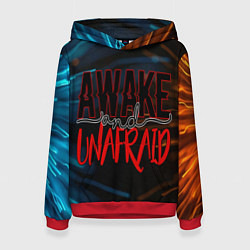 Толстовка-худи женская Awake unafraid, цвет: 3D-красный