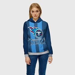 Толстовка-худи женская Tennessee Titans, цвет: 3D-меланж — фото 2