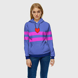 Толстовка-худи женская UNDERTALE FRISK ФРИСК, цвет: 3D-синий — фото 2