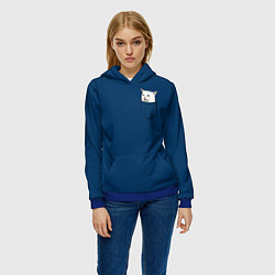 Толстовка-худи женская СМАДЖ В КАРМАНЕ, цвет: 3D-синий — фото 2