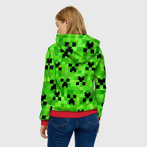 Женская толстовка MINECRAFT / 3D-Красный – фото 4