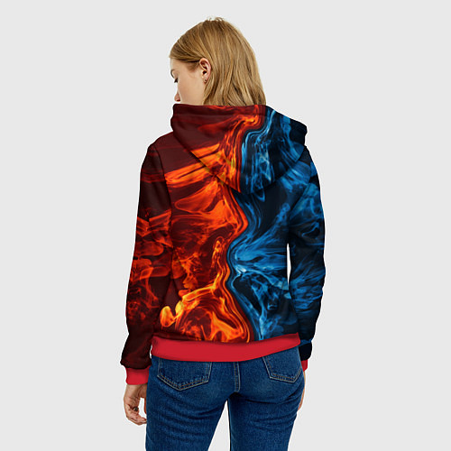 Женская толстовка Огонь и вода / 3D-Красный – фото 4