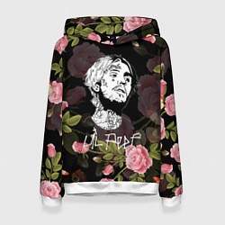 Толстовка-худи женская LIL PEEP ROSES, цвет: 3D-белый