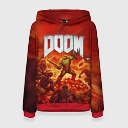 Толстовка-худи женская DOOM, цвет: 3D-красный