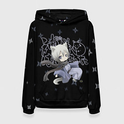 Толстовка-худи женская ОЧЕНЬ ПРИЯТНО БОГ!, цвет: 3D-черный