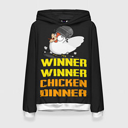 Толстовка-худи женская Winner Chicken Dinner, цвет: 3D-белый